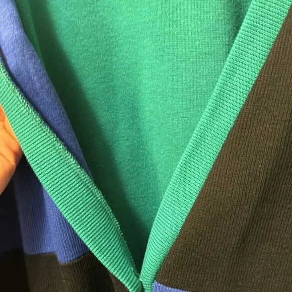 VTG Made in USA Country Collection WMN’s Sweater Cardigan Top XL Blue/Blk/Grn - Picture 14 of 17